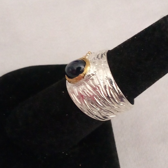 Petite   NATURAL .50ct blue star sapphire 💙 band ring Size 6.75 - Picture 3 of 6